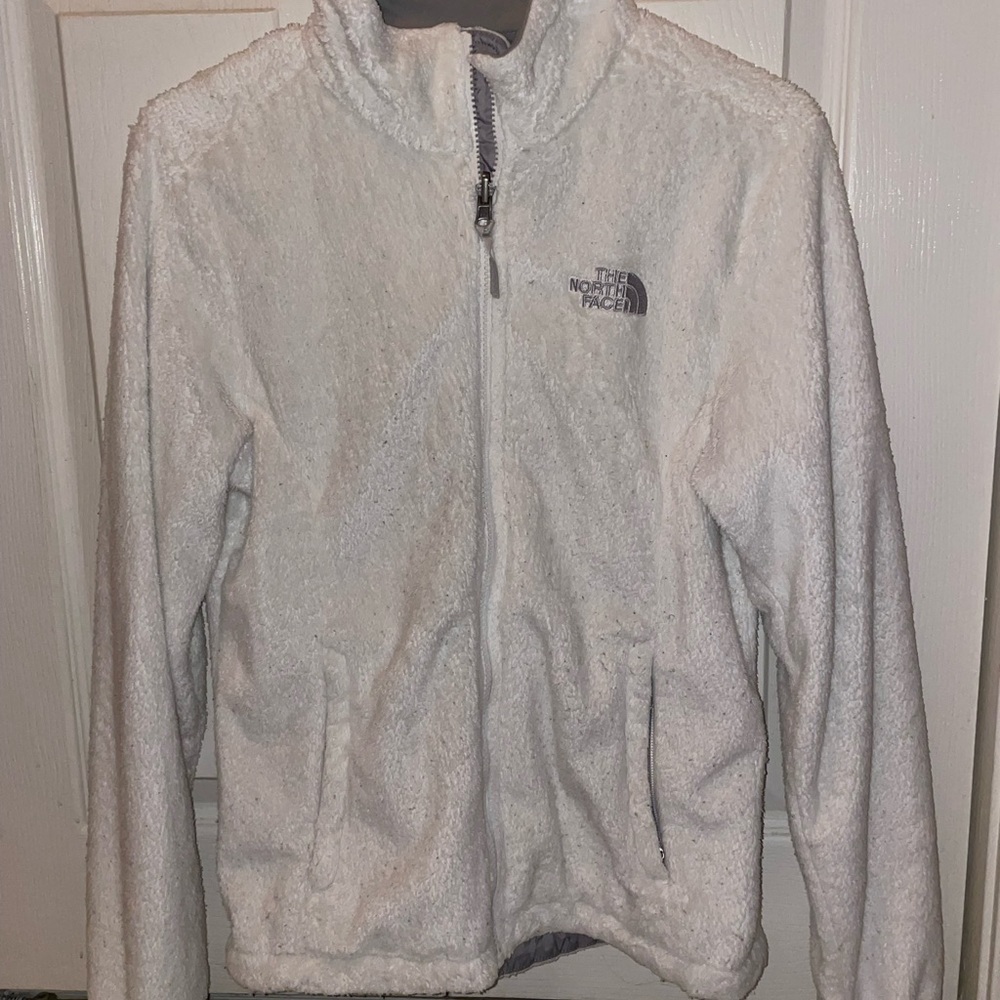 White north face fleece jacket